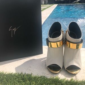 65% off Giuseppe Zanotti White Peep Toe Booties